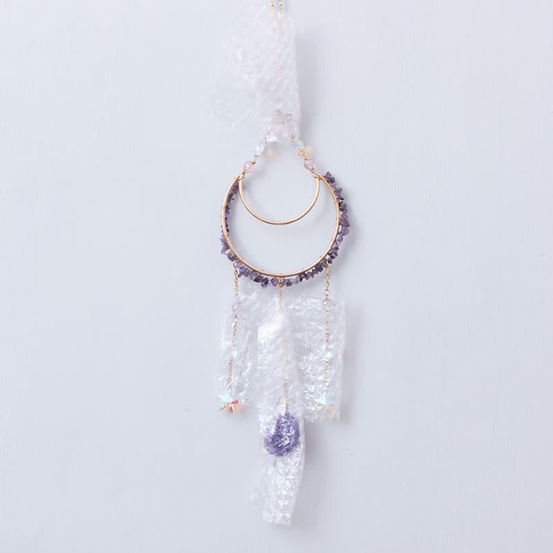 Olivenorma Amethyst Inverted Moon Pendant Suncatcher Wind Chime - image 12
