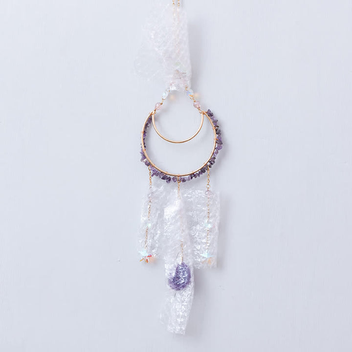 Olivenorma Amethyst Inverted Moon Pendant Suncatcher Wind Chime - image 12