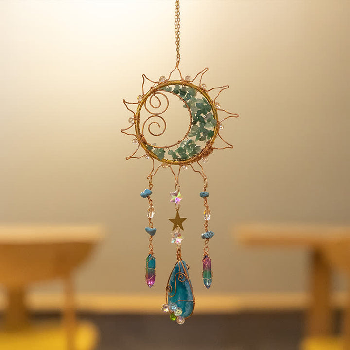 Olivenorma Green Aventurine Handwound Sun Suncatcher Wind Chime - image 8