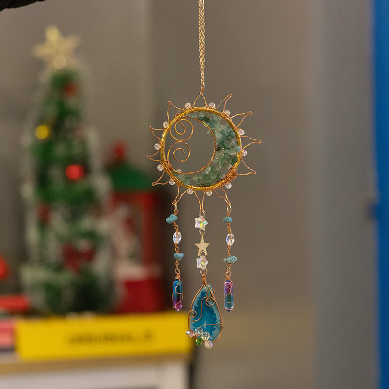 Olivenorma Green Aventurine Handwound Sun Suncatcher Wind Chime - image 4