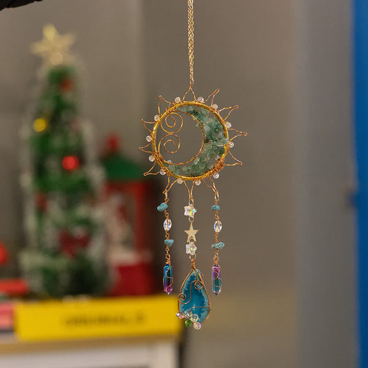 Olivenorma Green Aventurine Handwound Sun Suncatcher Wind Chime - image 4