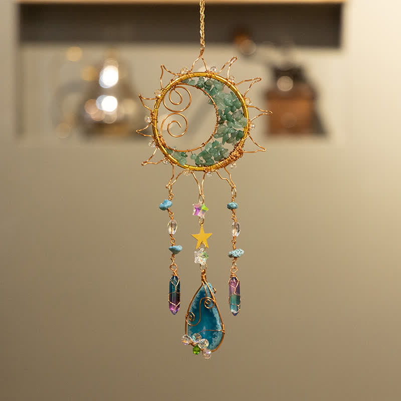 Olivenorma Green Aventurine Handwound Sun Suncatcher Wind Chime - image 9