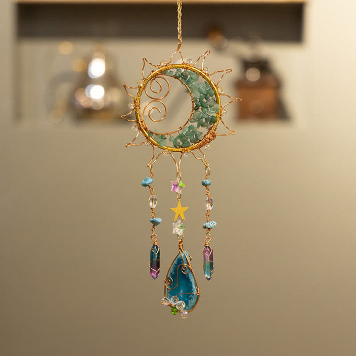 Olivenorma Green Aventurine Handwound Sun Suncatcher Wind Chime - image 9
