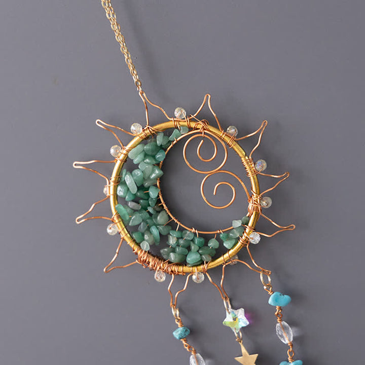 Olivenorma Green Aventurine Handwound Sun Suncatcher Wind Chime - image 6