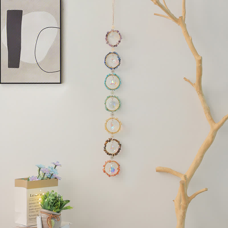 Olivenorma Chakra Gravel Dreamcatcher Decorative Wind Chime - image 6