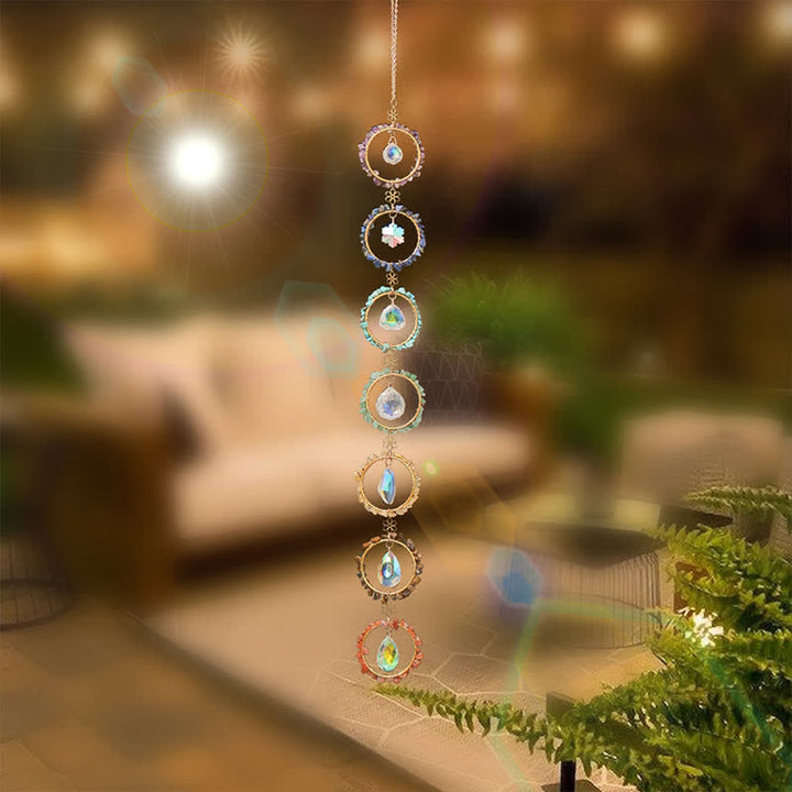 Olivenorma Chakra Gravel Dreamcatcher Decorative Wind Chime - image 13