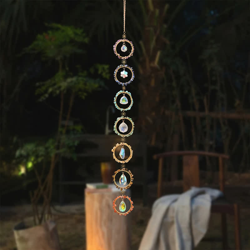 Olivenorma Chakra Gravel Dreamcatcher Decorative Wind Chime - image 2