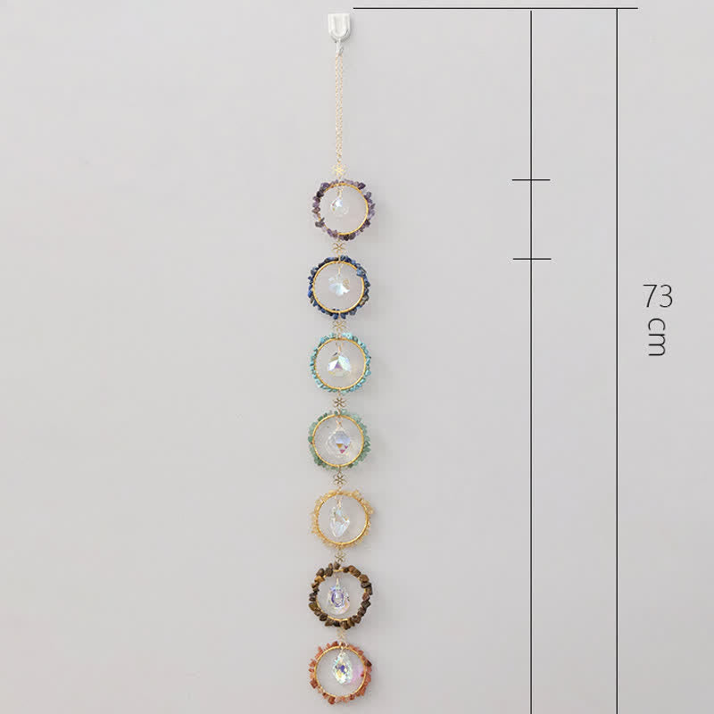Olivenorma Chakra Gravel Dreamcatcher Decorative Wind Chime - image 14