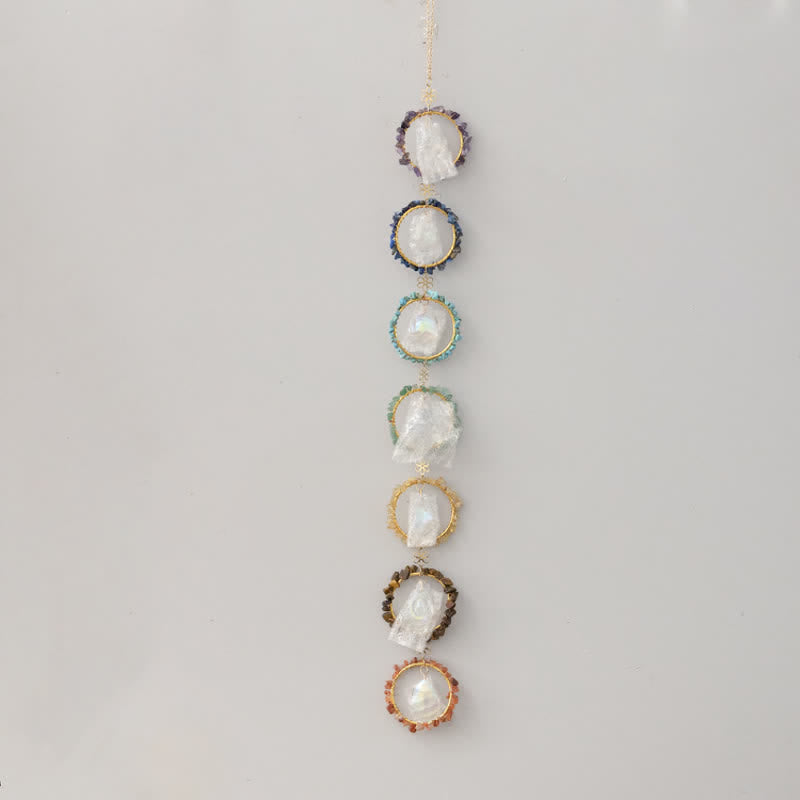 Olivenorma Chakra Gravel Dreamcatcher Decorative Wind Chime - image 12