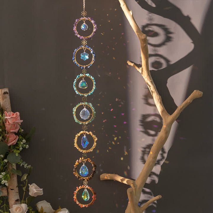 Olivenorma Chakra Gravel Dreamcatcher Decorative Wind Chime - Chakra - image 0