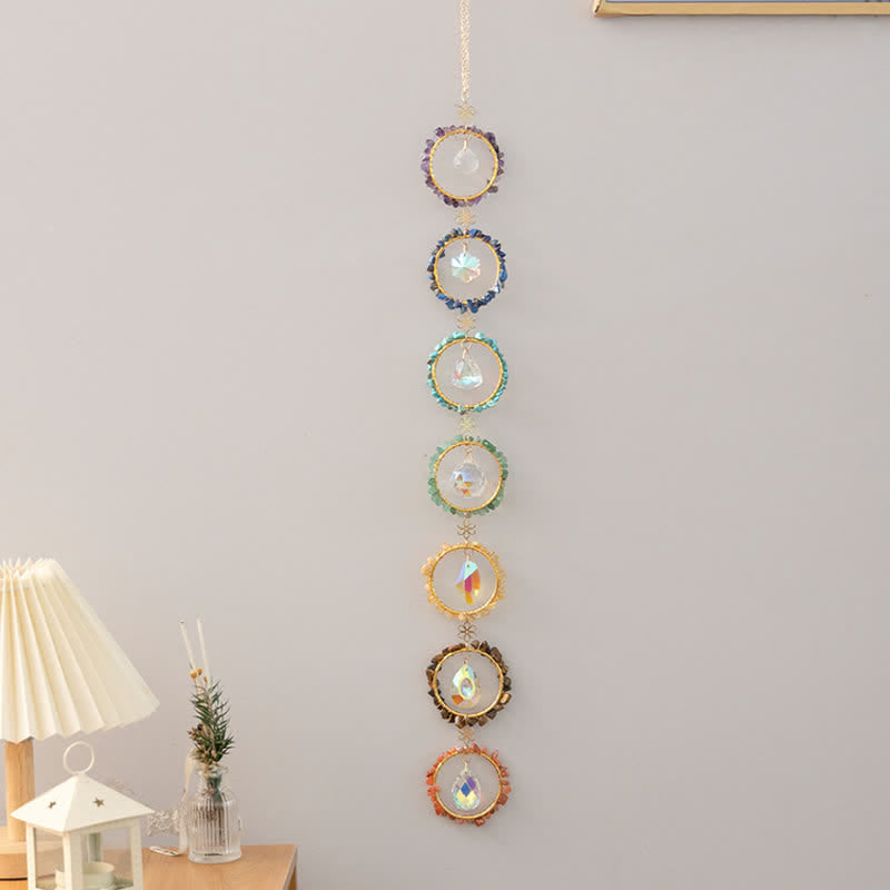 Olivenorma Chakra Gravel Dreamcatcher Decorative Wind Chime - image 11