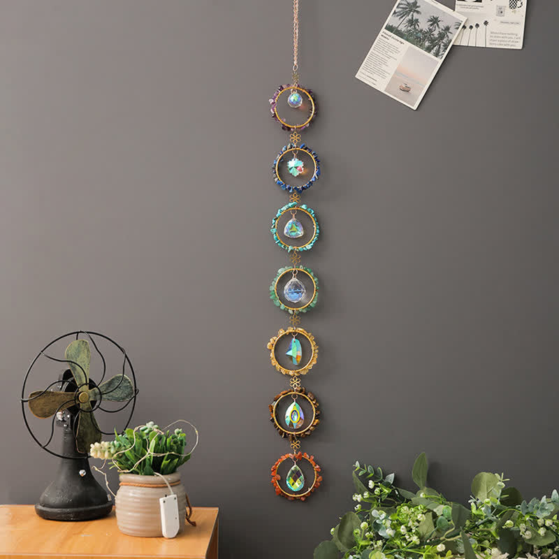Olivenorma Chakra Gravel Dreamcatcher Decorative Wind Chime - image 4
