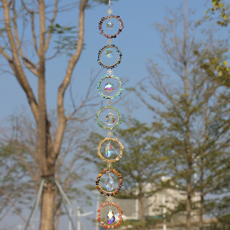 Olivenorma Chakra Gravel Dreamcatcher Decorative Wind Chime - image 7