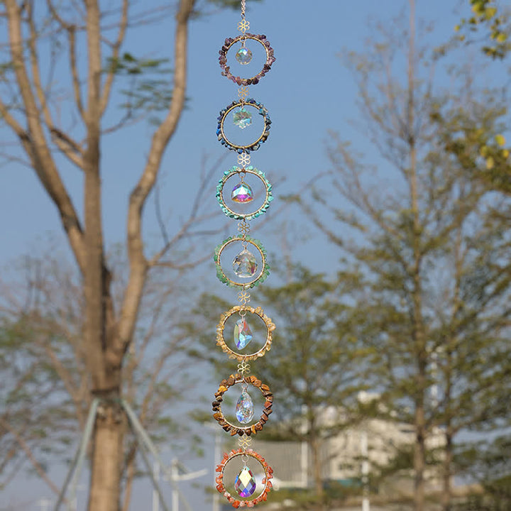 Olivenorma Chakra Gravel Dreamcatcher Decorative Wind Chime - image 7