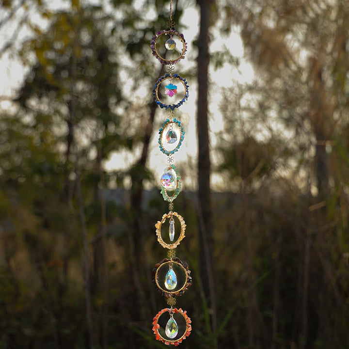 Olivenorma Chakra Gravel Dreamcatcher Decorative Wind Chime - image 1