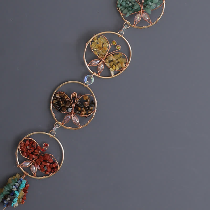 Olivenorma Chakra Crushed Stone Butterfly Pendant Wind Chime - image 6