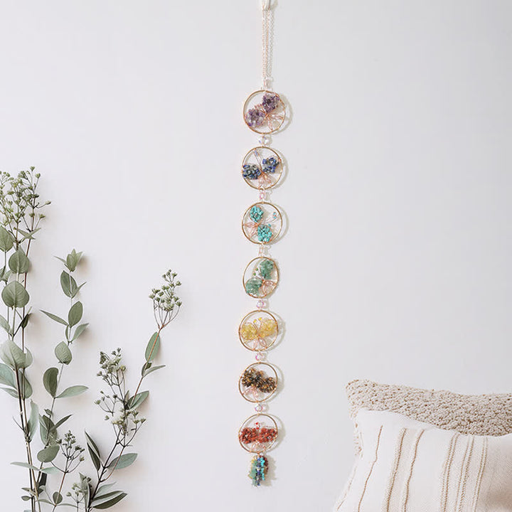 Olivenorma Chakra Crushed Stone Butterfly Pendant Wind Chime - image 2