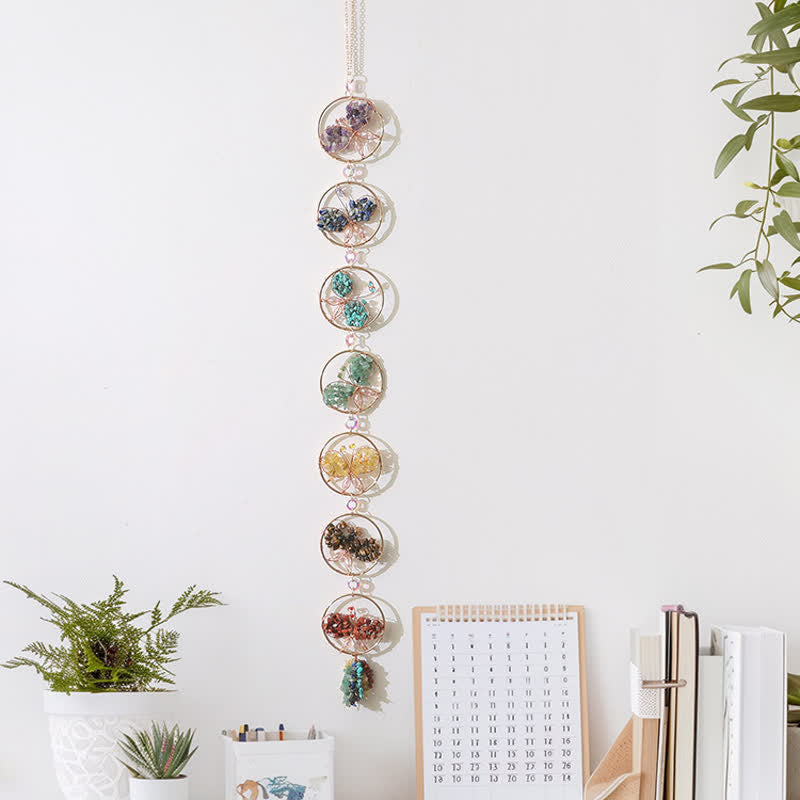 Olivenorma Chakra Crushed Stone Butterfly Pendant Wind Chime - image 8