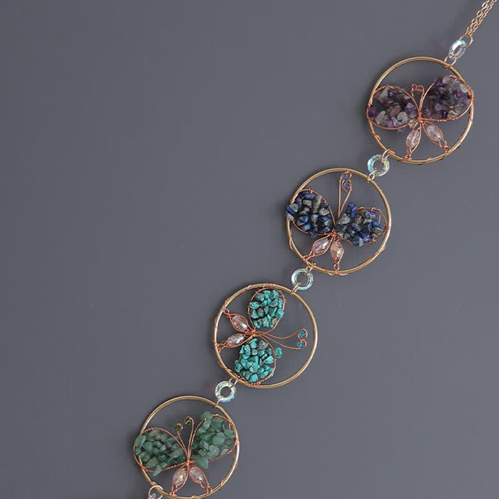 Olivenorma Chakra Crushed Stone Butterfly Pendant Wind Chime - image 5