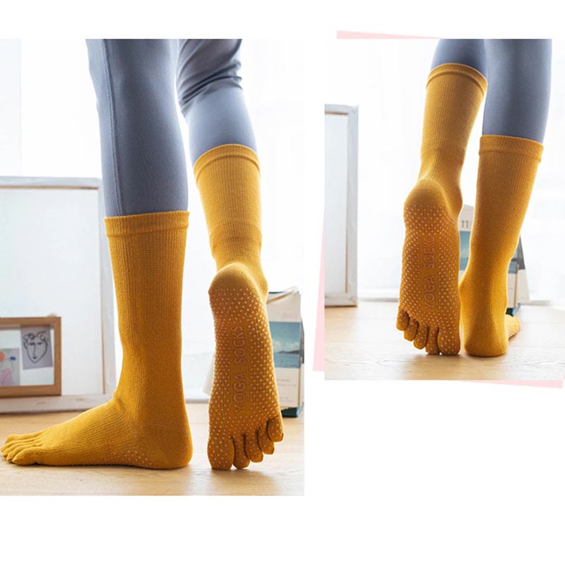 Olivenorma Women Non-Slip Five Toe Cotton Yoga Socks - image 9
