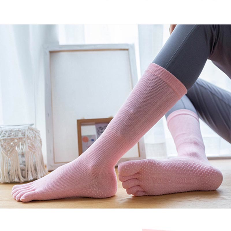 Olivenorma Women's Cotton Non-Slip Breathable Grip Pilates Barre Fitness Socks with Comfortable Stretch Fit Yoga Socks - image 5