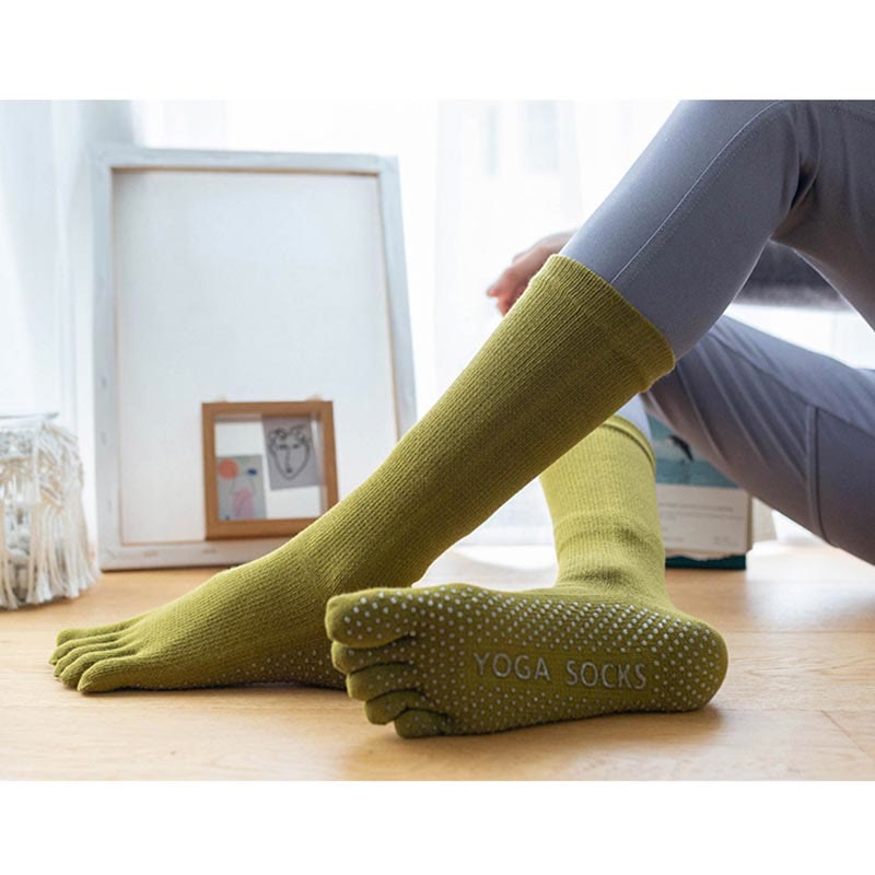 Olivenorma Women's Cotton Non-Slip Breathable Grip Pilates Barre Fitness Socks with Comfortable Stretch Fit Yoga Socks - image 2
