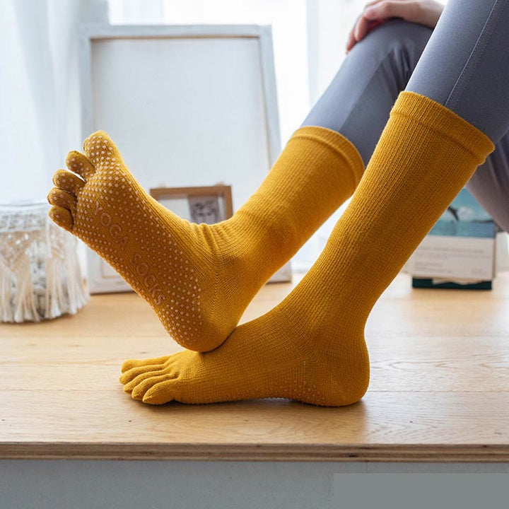 Olivenorma Women's Cotton Non-Slip Breathable Grip Pilates Barre Fitness Socks with Comfortable Stretch Fit Yoga Socks - Orange - 10 Pairs - image 8