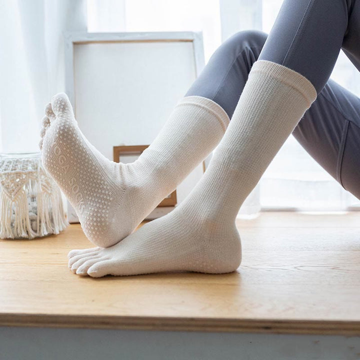 Olivenorma Women's Cotton Non-Slip Breathable Grip Pilates Barre Fitness Socks with Comfortable Stretch Fit Yoga Socks - White - 10 Pairs - image 13