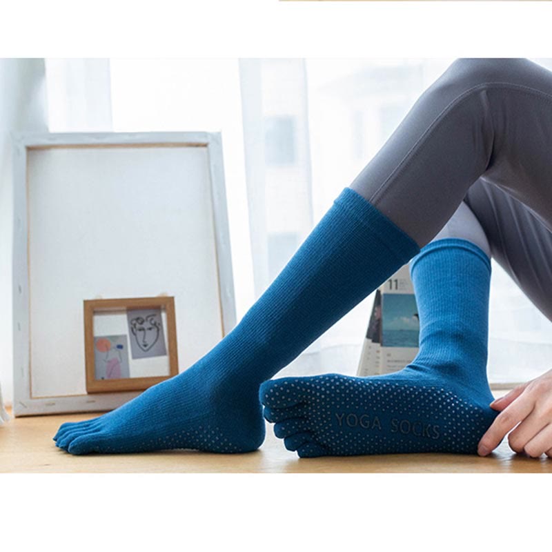 Olivenorma Women Non-Slip Five Toe Cotton Yoga Socks - image 17