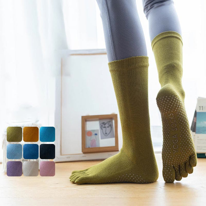 Olivenorma Women's Cotton Non-Slip Breathable Grip Pilates Barre Fitness Socks with Comfortable Stretch Fit Yoga Socks - Olive - 10 Pairs - image 0