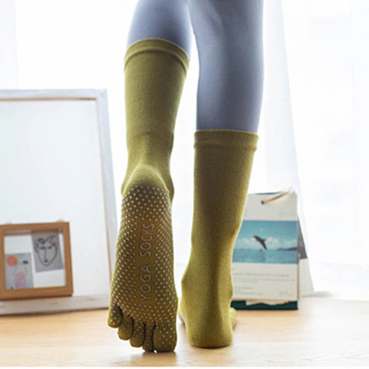 Olivenorma Women's Cotton Non-Slip Breathable Grip Pilates Barre Fitness Socks with Comfortable Stretch Fit Yoga Socks - image 3