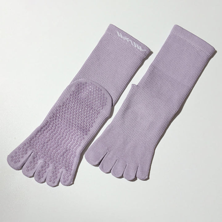 Olivenorma Barefoot Feel Sports Non-Slip Grip Pilates Barre Workout Socks with Flexible Lightweight Design Yoga Socks - Thistle - Medium Size 37-39 - 10 Pairs - image 9