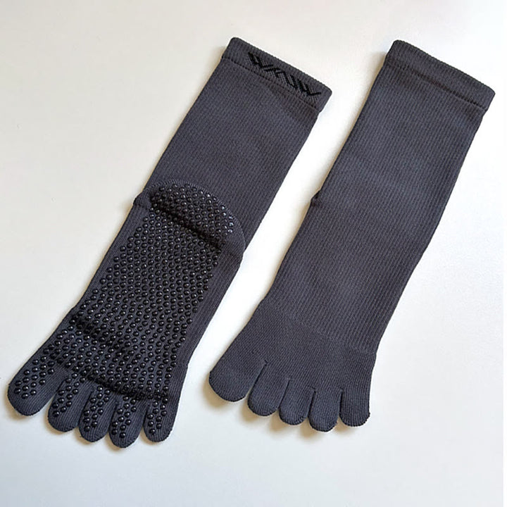 Olivenorma Barefoot Feel Sports Non-Slip Grip Pilates Barre Workout Socks with Flexible Lightweight Design Yoga Socks - DimGray - Medium Size 37-39 - 10 Pairs - image 7