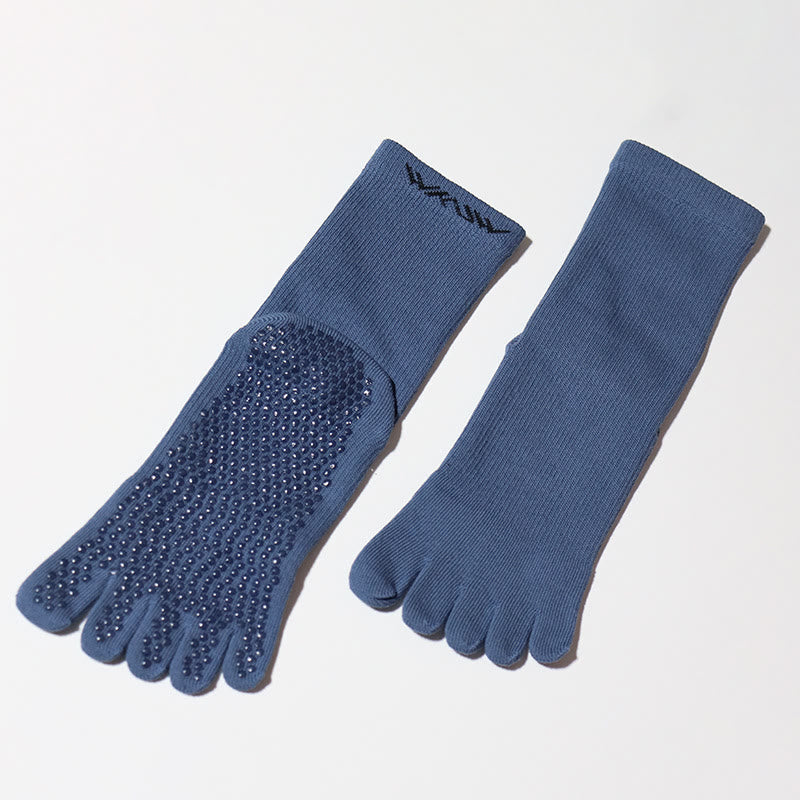 Olivenorma Barefoot Feel Sports Non-Slip Grip Pilates Barre Workout Socks with Flexible Lightweight Design Yoga Socks - SteelBlue - Medium Size 37-39 - 10 Pairs - image 1