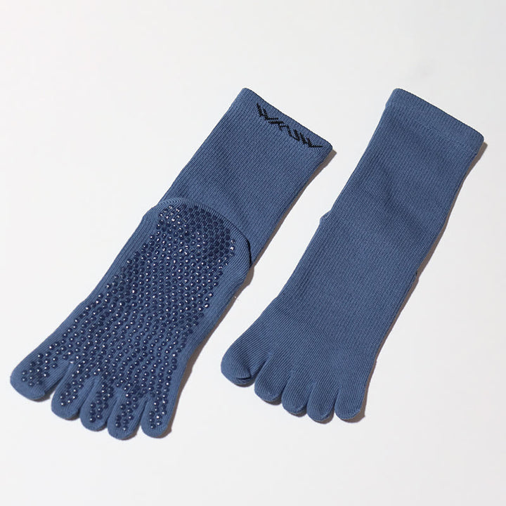 Olivenorma Barefoot Feel Sports Non-Slip Grip Pilates Barre Workout Socks with Flexible Lightweight Design Yoga Socks - SteelBlue - Medium Size 37-39 - 10 Pairs - image 1
