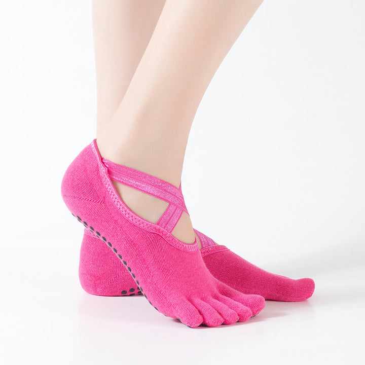 Olivenorma Pilates Barre Workout Socks with Traction Control & Breathable Comfort Fit Women's Non-Slip Yoga Grip Socks - HotPink - 10 Pairs - image 12