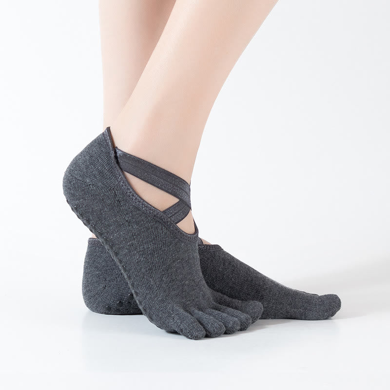 Olivenorma Pilates Barre Workout Socks with Traction Control & Breathable Comfort Fit Women's Non-Slip Yoga Grip Socks - DimGray - 10 Pairs - image 7