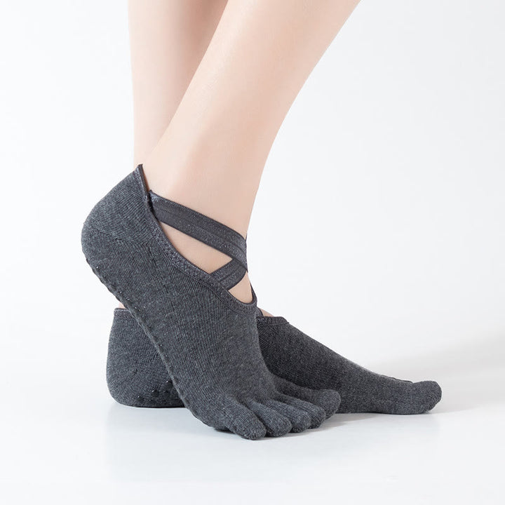 Olivenorma Pilates Barre Workout Socks with Traction Control & Breathable Comfort Fit Women's Non-Slip Yoga Grip Socks - DimGray - 10 Pairs - image 7