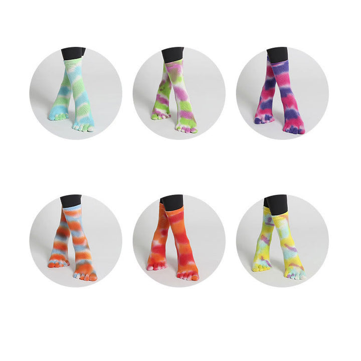 Olivenorma Tie-Dye Cotton Yoga Pilates Socks Comfortable Non-Slip Grip Barre Workout Socks with Breathable Stretch Support for Studio Training Socks - image 29