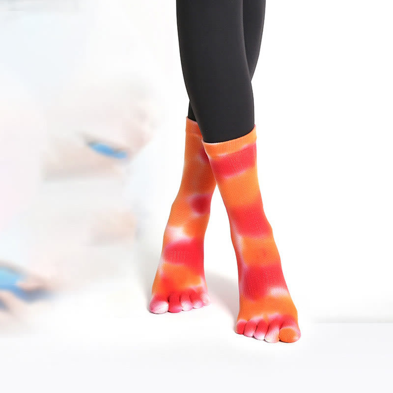 Olivenorma Tie-Dye Cotton Yoga Pilates Socks Comfortable Non-Slip Grip Barre Workout Socks with Breathable Stretch Support for Studio Training Socks - image 24