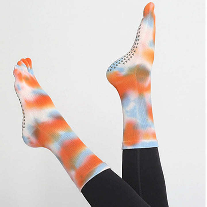 Olivenorma Tie-Dye Cotton Yoga Pilates Socks Comfortable Non-Slip Grip Barre Workout Socks with Breathable Stretch Support for Studio Training Socks - image 27