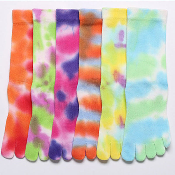 Olivenorma Tie-Dye Cotton Yoga Pilates Socks Comfortable Non-Slip Grip Barre Workout Socks with Breathable Stretch Support for Studio Training Socks - image 30