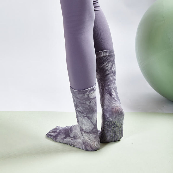 Olivenorma Tie-Dye Cotton Yoga Pilates Socks Comfortable Non-Slip Grip Barre Workout Socks with Breathable Stretch Support for Studio Training Socks - image 11