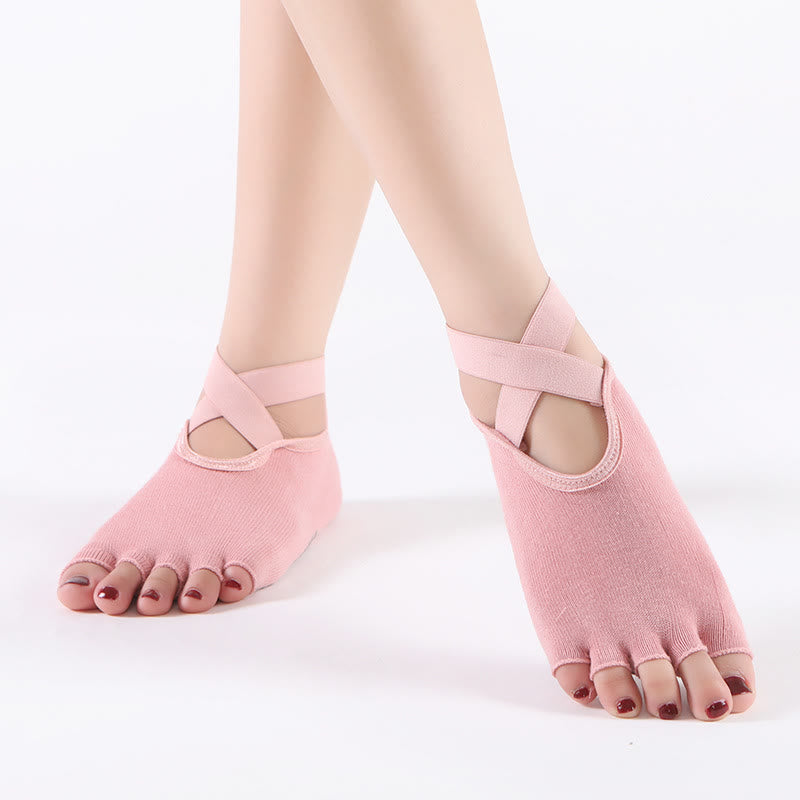 Olivenorma Womens Grip Pilates Five-Toe/Toeless Yoga Socks - Pink - Toeless - image 21