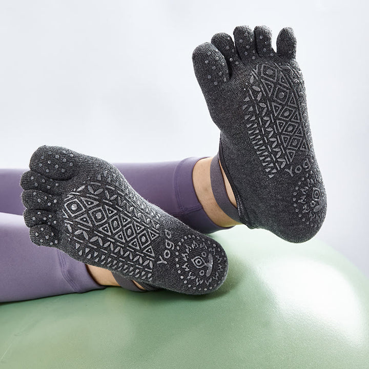 Olivenorma Women's Grip Pilates Five-Toe Socks – Toeless Non-Slip Yoga Barre Workout Yoga Socks - image 7