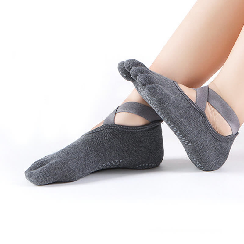 Olivenorma Women's Grip Pilates Five-Toe Socks – Toeless Non-Slip Yoga Barre Workout Yoga Socks - image 6