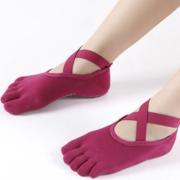 Olivenorma Women's Grip Pilates Five-Toe Socks – Toeless Non-Slip Yoga Barre Workout Yoga Socks - image 2