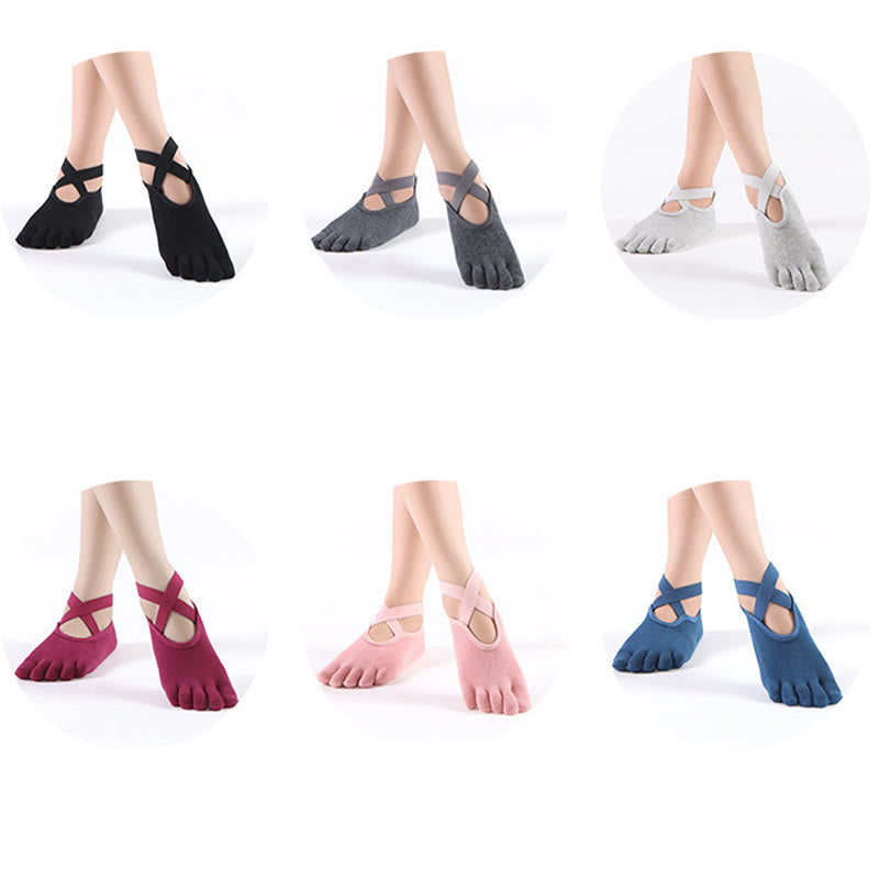 Olivenorma Women's Grip Pilates Five-Toe Socks – Toeless Non-Slip Yoga Barre Workout Yoga Socks - image 22