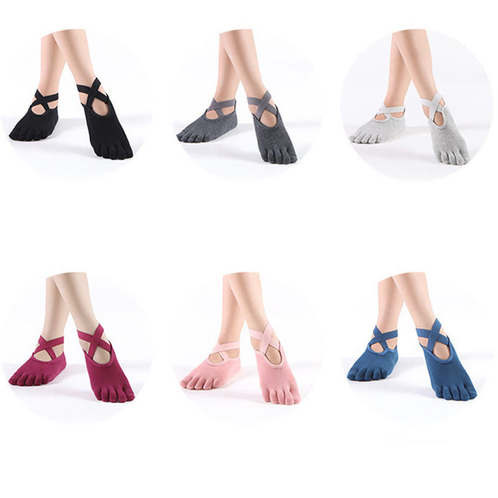 Olivenorma Women's Grip Pilates Five-Toe Socks – Toeless Non-Slip Yoga Barre Workout Yoga Socks - image 22