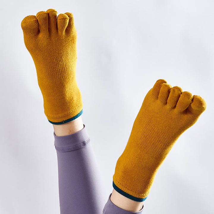 Olivenorma Solid Color Non-Slip Pilates Socks Grip Yoga Barre Workout Breathable Cotton Comfort & Stable Fit Yoga Socks - image 3